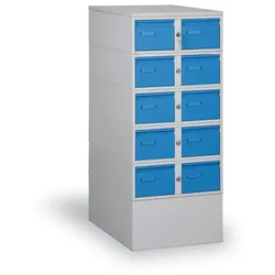 Karteischrank A5 mit 10 Schüben grau/blau