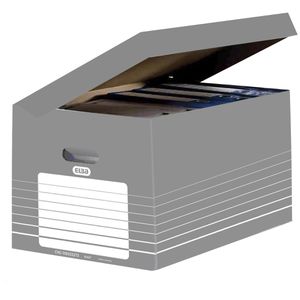 Elba Archivcontainer 400061159, tric, für Ordner, mit Klappdeckel, grau, 10 Stück
