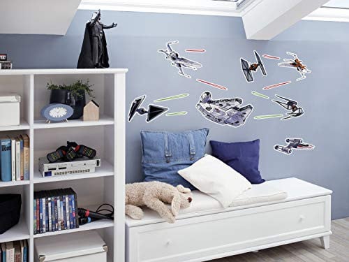Komar Star Wars Spaceship Deco-sticker, 15 delen, Multicolour, Breedte: 50 cm, Hoogte: 70 cm
