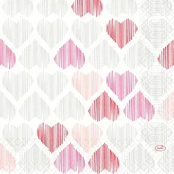Duni Tissue-Serviette 33 x 33 cm Amour 3-lagig, 500 Stk/Krt (10 x 50 Stk)