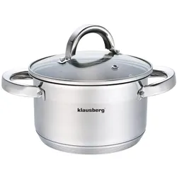 Klausberg POT WITH LID 26cm KB-7127 7,5L, Pfanne + Kochtopf, Silber