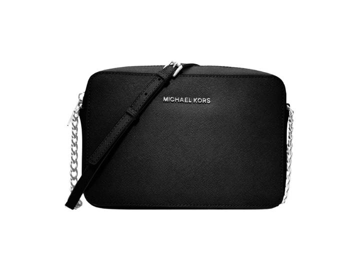 MICHAEL KORS Jet Set zwarte leer crossbody