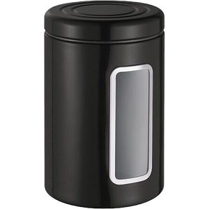 Wesco Vorratsdose Classic Line, aus Metall, 2 Liter, mit Sichtfenster, schwarz, luftdicht