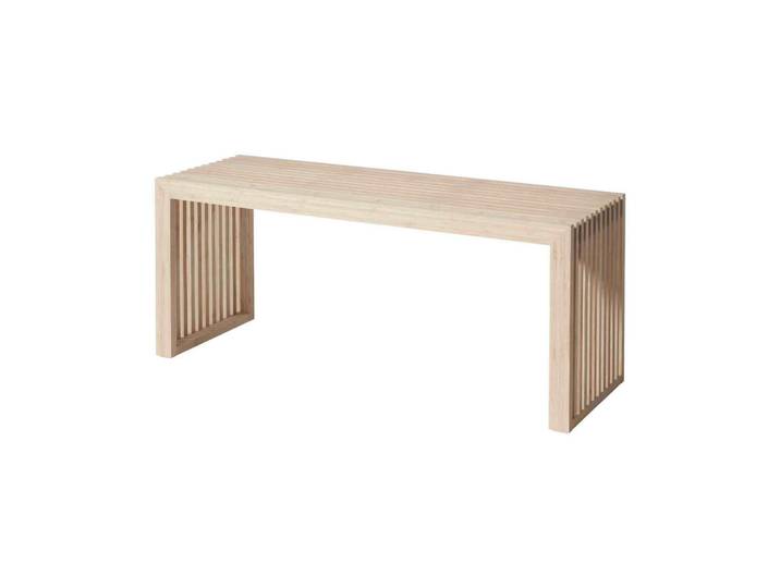 Mid.you Sitzbank, Natur, Holz, Bambus, massiv, 2-Sitzer, 104x43x35 cm, Holzmöbel, Sitzgelegenheiten Holz, Holzbänke