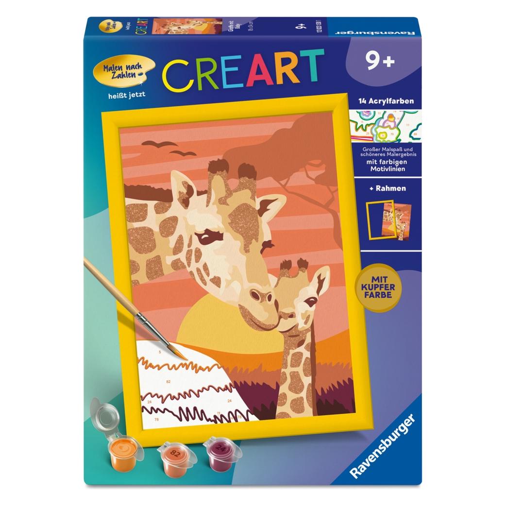 Ravensburger CreArt, Malen nach Zahlen Kinder - Giraffe mit Baby (64708894)