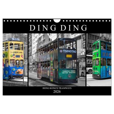 Ding Ding - Hong Kong's Tramways (Wandkalender 2026 DIN A4 quer), CALVENDO Monatskalender
