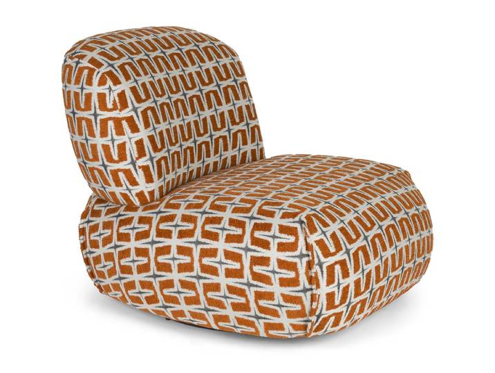 Loungesessel Espen – aus Strukturstoff in Beige und Orange - Orange - Strukturstoff - Luxusbetten24