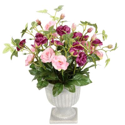 Kunstblume I.GE.A. "Rosen im Pokal", rosa, B:25cm H:35cm L:25cm, Polyester, Kunstpflanzen