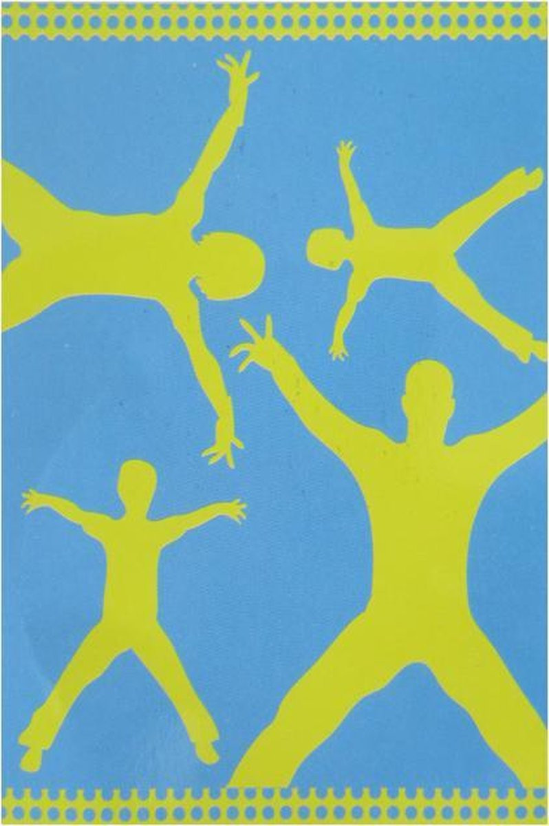 XXL Strandlaken Happy Family Blauw/Geel - Breed Strandlaken - 150 x 200 cm