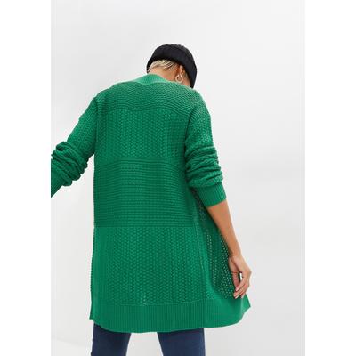 bonprix "Longstrickjacke" lockere Passform, mit Strickmuster, casual Stil