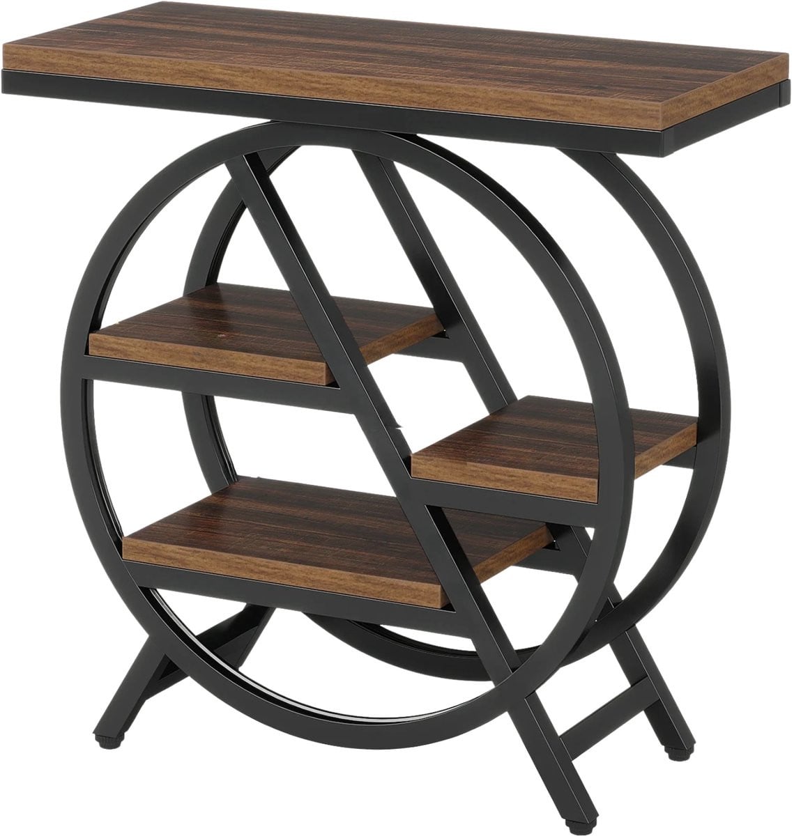 Happiq Bijzettafel voor woonkamer, slaapkamer of kantoor, Bruin