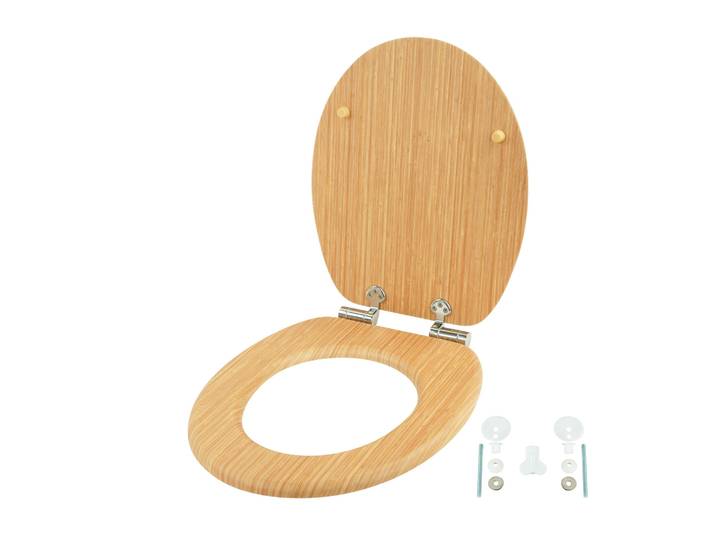 Toilettendeckel mit Absenkautomatik Hellbraun-Silber