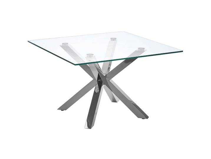 COUCHTISCH Glas Silber quadratisch 70/70 cm Starlight