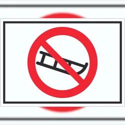 HB-Druck Schlitten fahren verboten Symbol Aufkleber A6 (105x148mm)
