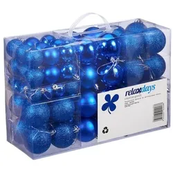 relaxdays Weihnachtskugeln 100er Set blau