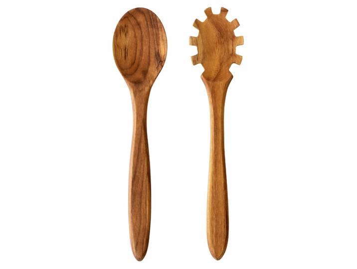 Aida Couverts à salade Raw 2 Pièces teak Marron