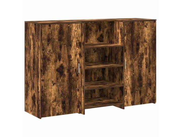 hliofuir Empfangstheke Räuchereiche 155x50x103,5 cm Holzwerkstoff Tresen Moderne Kassentheke aus Holzwerkstoff mit Sichtschutz und Fachboden für Büros, Empfangsbereiche und Praxen.