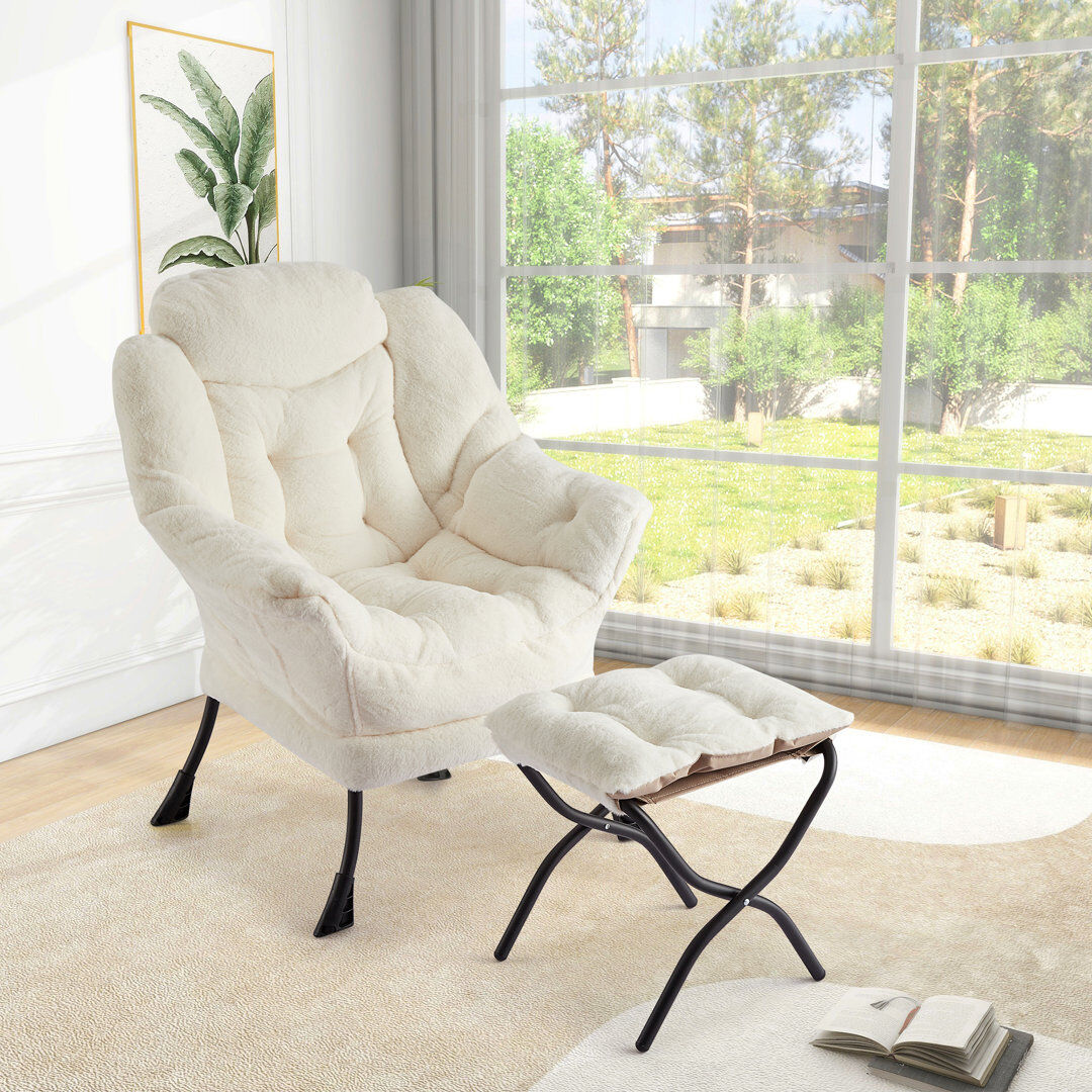 World Menagerie Upholstered Accent Chair Beige 99.1cm H X 83.8cm W X 68.6cm D