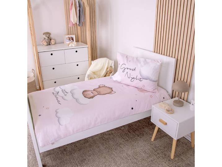 Linge de lit en flanelle Little Dreamer Rose foncé