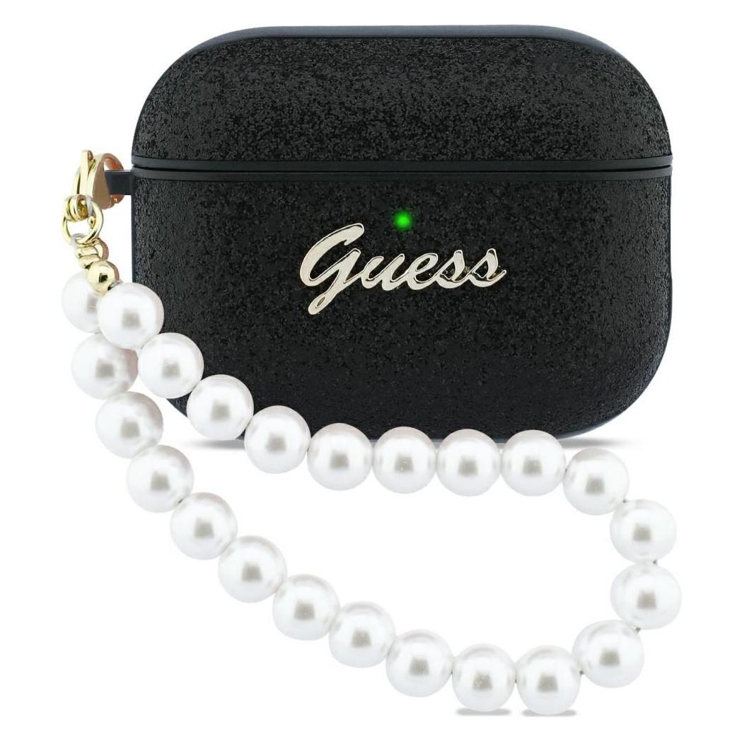 Guess Case Glitter Pearl Strap for AirPods Pro 3 black (Kopfhörer Hülle) (GUAP3GLGPSK)