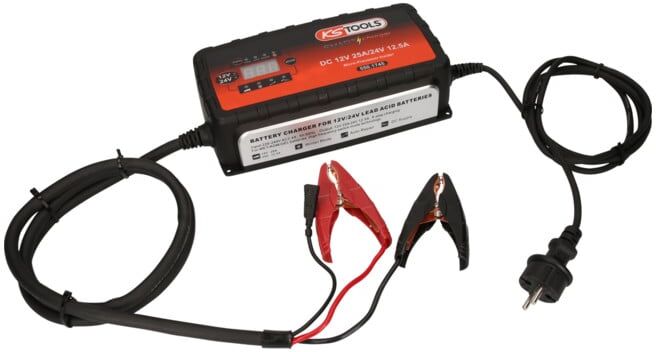 KS Tools Chargeur de batteries haute fréquence SMARTcharger 12V + 24V, 25A/12.5A (550.1745)