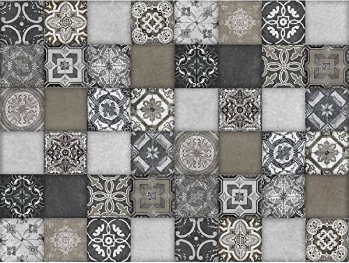 Cuadros Lifestyle Küchen Spritzschutz,Fliesenmuster' 80x60 Küchenrückwand Alu-DiBond Fliesenschutz für den Herd und Spüle Küche Küchenfliesen Fliesenspiegel Rückwand