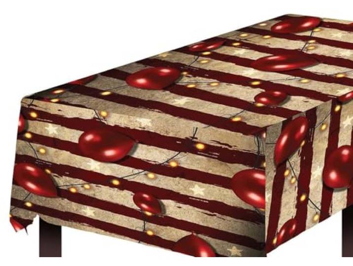 FIESTAS GUIRCA Wizard Clown tafelkleed, 137 cm x 274 cm, bruin/rood