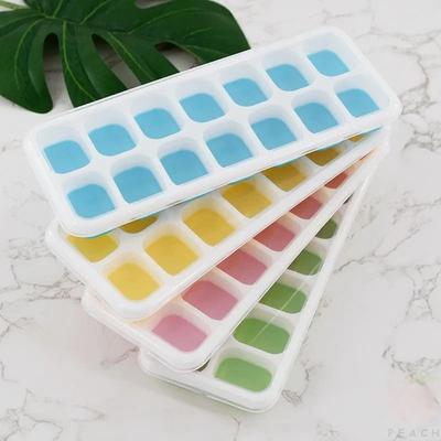 Uplift Essentials 14 Grid Professional Ice Cube Tray Non Toxic Silicone Square Mold yellow