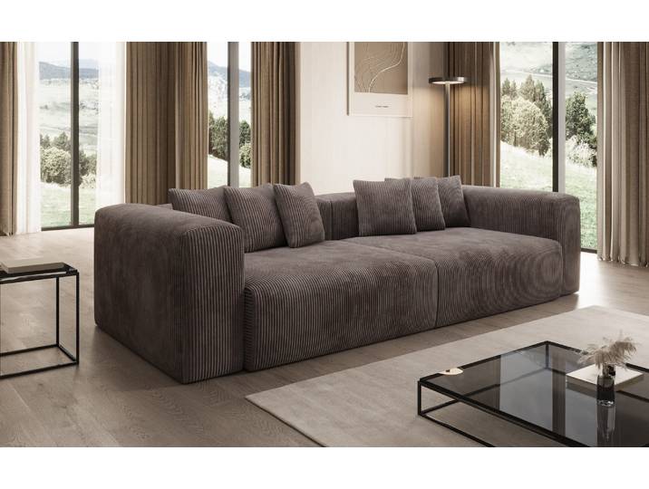 Designer Sofa Tully 3 Sitzer in Cord - Braun - Cord - Luxusbetten24