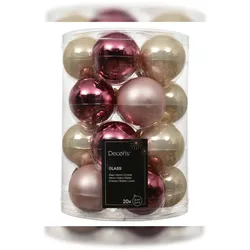 Christmas Decorations 20 Weihnachtskugeln Glas 6cm matt & glänzend Christbaumkugeln Weihnachtsbaumkugeln Christbaumschmuck Weihnachtsbaumschmuck Weihnachten Rosa Mix