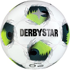 Derbystar Fußball Brillant TT v26, FIFA Basic, Größe 5, 430 Gramm, weiß/grün/gelb, Trainingsball