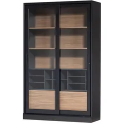 Tchibo - Woood Vitrine »James« aus Kiefernholz - 125x47x200cm - schwarz -