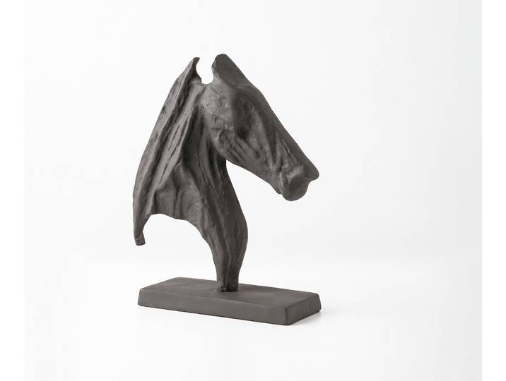 DELIFE Figur Cavallo B31 x T11 x H37 cm Aluminium Basalt Handgemacht, Wohnaccessoires