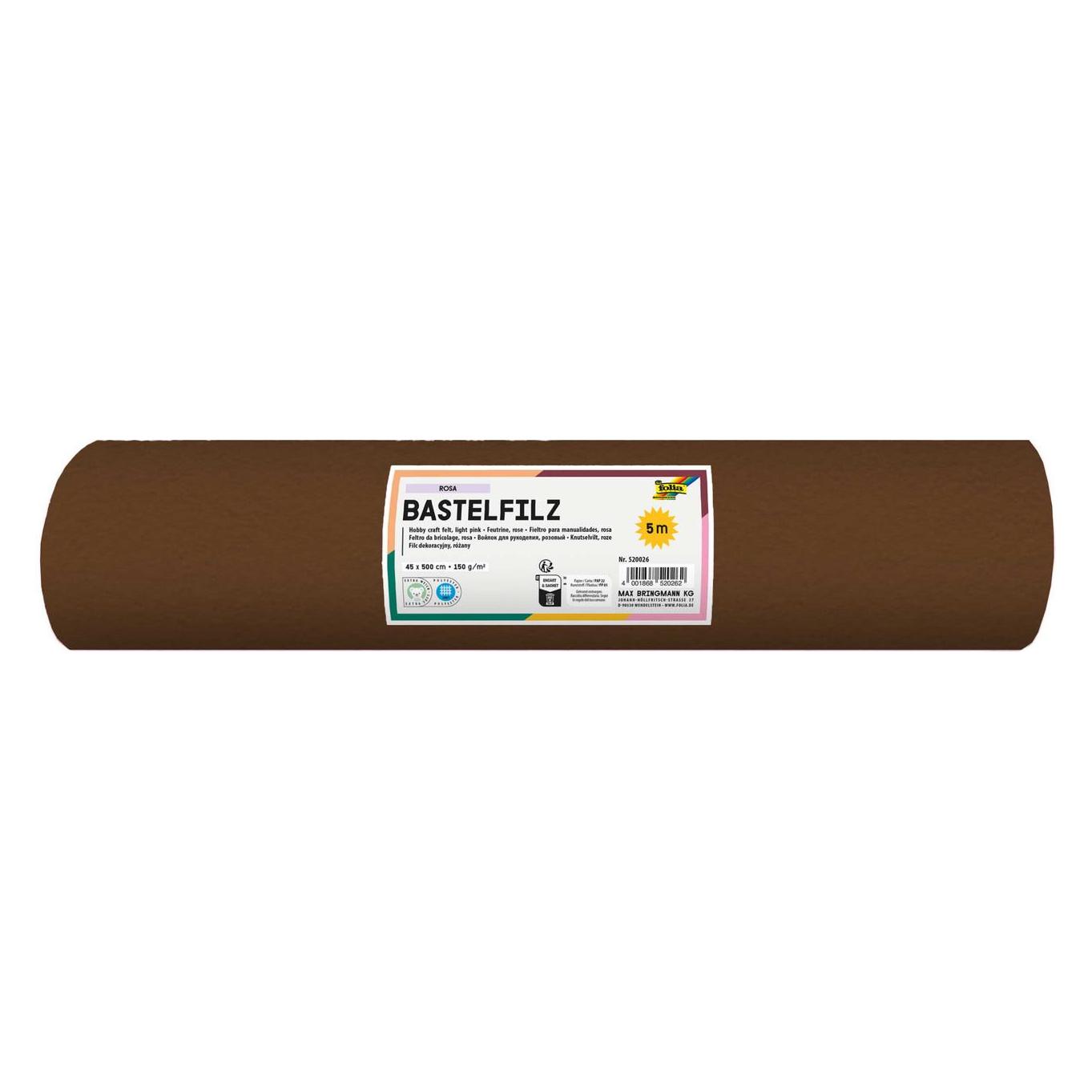 Folia Bastelfilz-Rolle, 450 mm x 5 m, schokobraun (500 x 45 cm) (520085)