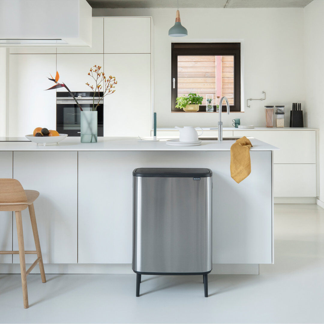 Brabantia Bo Touch Bin Hi 2x30l Matt Steel Fingerprint Proof 60L