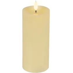 Kaemingk, LED Kerzen, LED-Kerze cremefarben Wachs Ø 7,5 cm H: 20 cm ww (1x)
