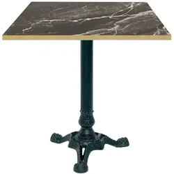 RestooTab - Tisch Bistrot 70x70cm Dekor Marmor royal Kanten messingfarben