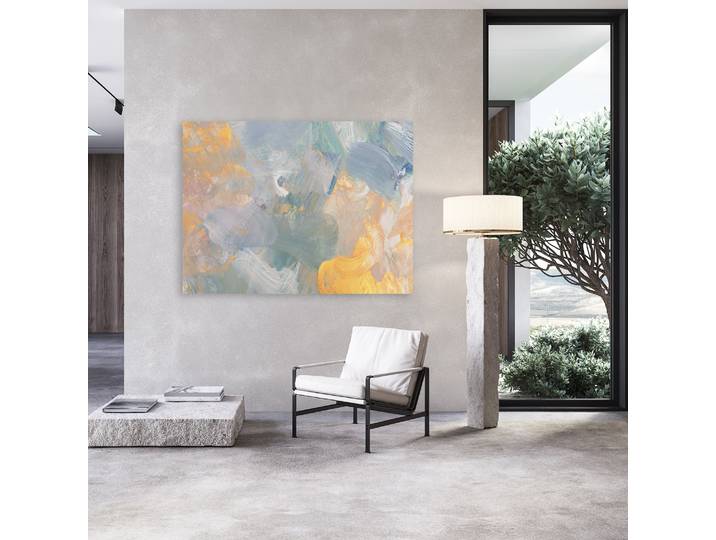 Acrylglasbild QUEENCE Wischtechnik in Pastelltönen , farbe rahmen: ohne rahmen, bild ist freischwebend, B:150cm H:100cm T:0,4cm, Acrylglas, Bilder, Acrylglasbild, Kunstdruck in Galeriequalität inkl. rückseitigem Aufhängesystem