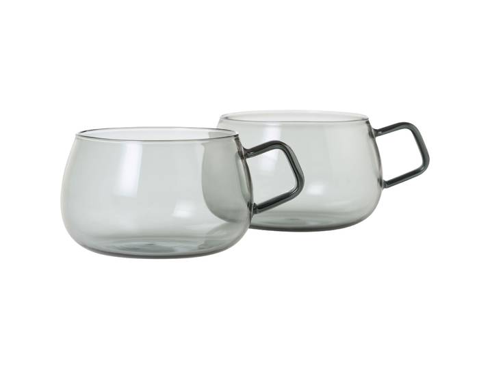 Teegläser-Set Yuna grau Borosilikatglas H 6.5 cm 0.4 l 2 Stk