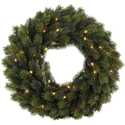 Art Collection, LED Weihnachtsdeko, Wunderschöner 40cm LED Tannen-Kranz, Aussenbeleuchtung Schutzart IP44, 49 Lichter