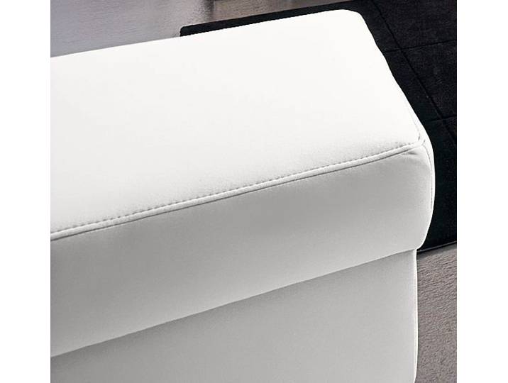 Hocker, Microfaser, Weiß, 59×40×59 cm, Komfortabel, Modern, Domo-Collection