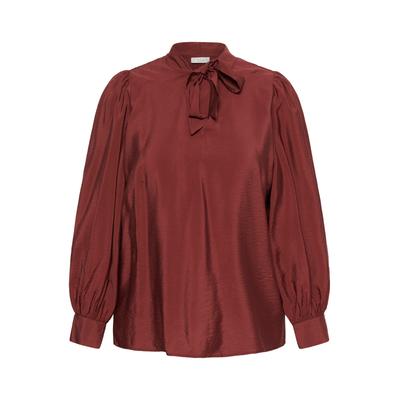 Langarmbluse KAFFE CURVE "KAFFE Curve Bluse langarm KCmariana", Damen, Gr. 50, braun (port), Blusen