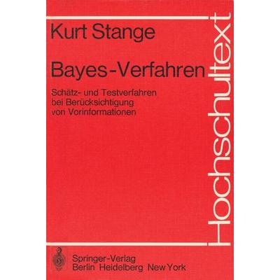 Bayes-Verfahren, Taschenbuch von K. Stange, Springer Berlin, 978-3-540-07815-9