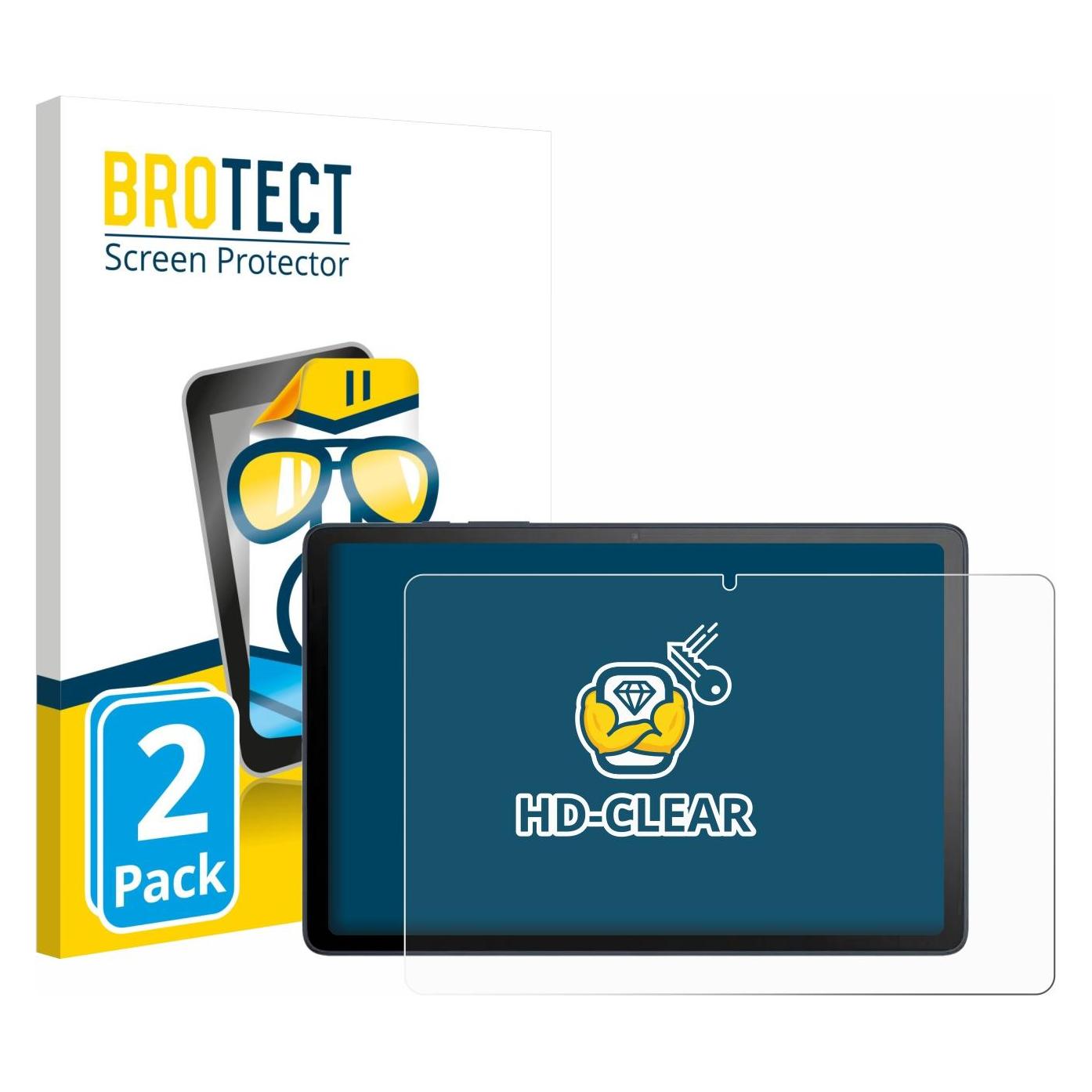 Brotect Schutzfolie für TCL TAB 10L Gen 4 Displayschutz Displayschutzfolie Folie Klar Transparent (2 Stk., TCL Tab 10L Gen 4) (1861008)