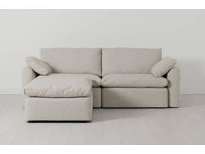 Model 13 Dreisitzer-Sofa mit Chaiselongue links, Helles Pergament