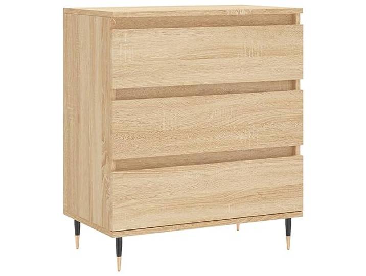 Fisinber Sideboard Sonoma-Eiche 60x35x70 cm Holzwerkstoff Kommode Kompakter Beistellschrank für Wohnzimmer und Schlafzimmer mit stabilen Eisenbeinen sowie robuster Oberfläche in Sonoma-Eiche.