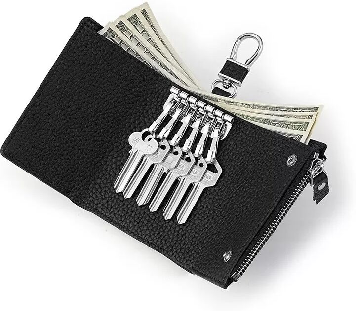INF Portefeuille et porte-clés multifonctionnel en cuir