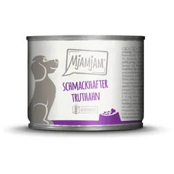 MJAMJAM Leckere Mahlzeit 200g Dose Hundenassfutter Sparpaket 12 x 200 Gramm schmackhafter Truthahn