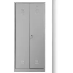 PROREGAL Garderobenspind Camel | 2-Fächer & 1-Schloss| HxBxT 180x80x50 cm | Zylinderschloss | Grau