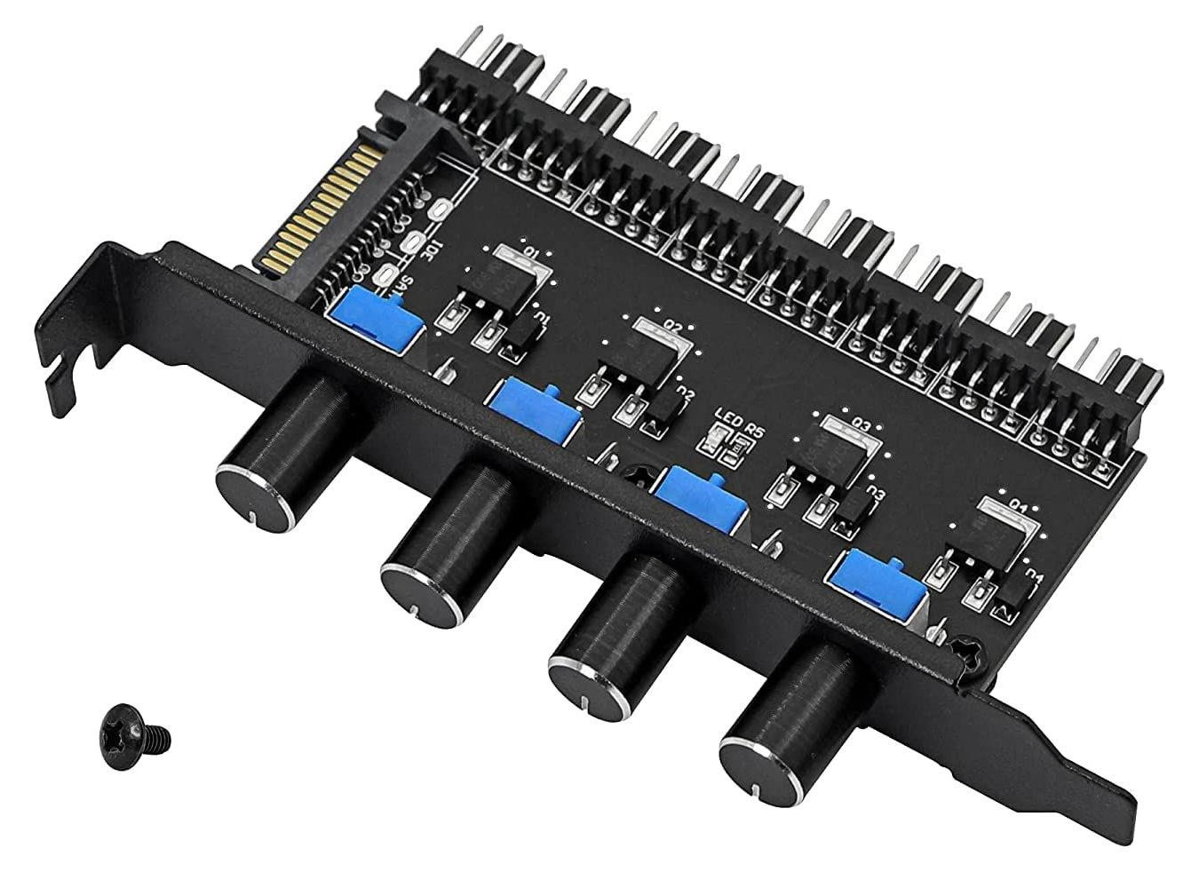 Lustrens 4 Knop Koelventilator Snelheidsregelaar voor PC met 8 Kanalen